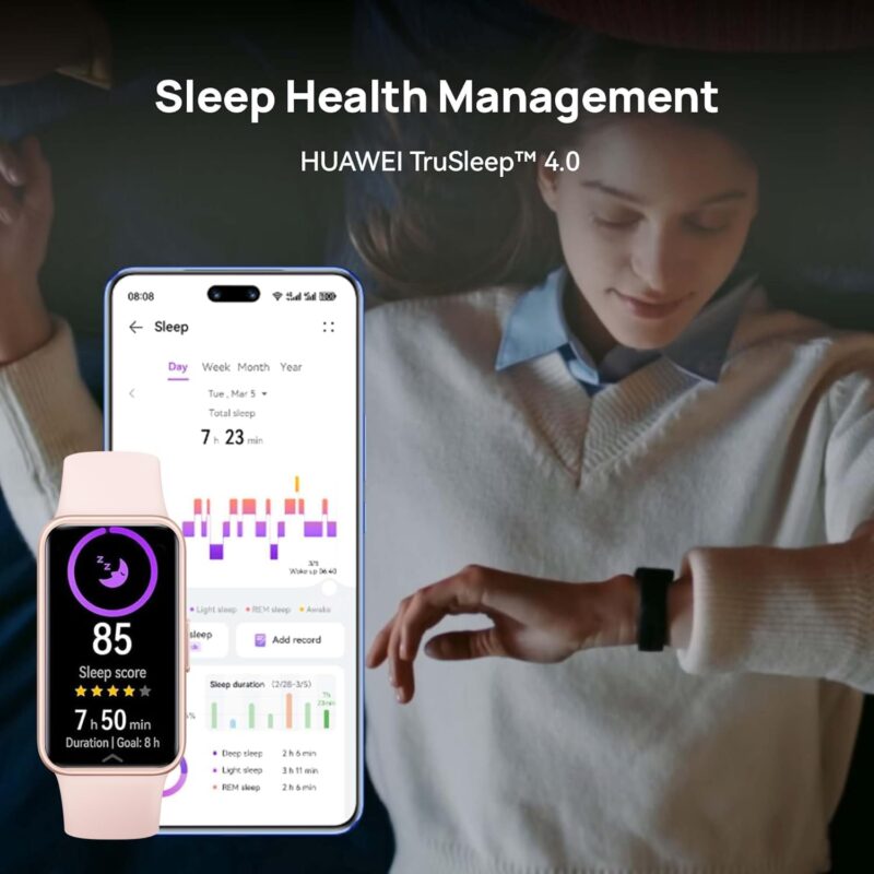 Huawei Band 9 (Comfortable All-Day Wearing, Sleep Tracking, Vital Sign Tracking Fast Charging & Durable Battery, Intelligent Brightness Adjustments, Compatible with Android & iOS)