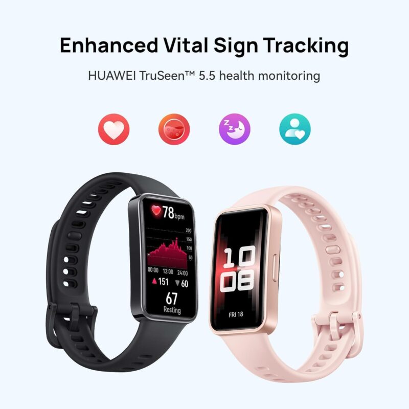 Huawei Band 9 (Comfortable All-Day Wearing, Sleep Tracking, Vital Sign Tracking Fast Charging & Durable Battery, Intelligent Brightness Adjustments, Compatible with Android & iOS)