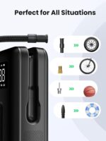 UGREEN Portable Cordless Electric Air Pump and Tyre Inflator (150PSI Air Pump with Battery LED Light, Cordless)