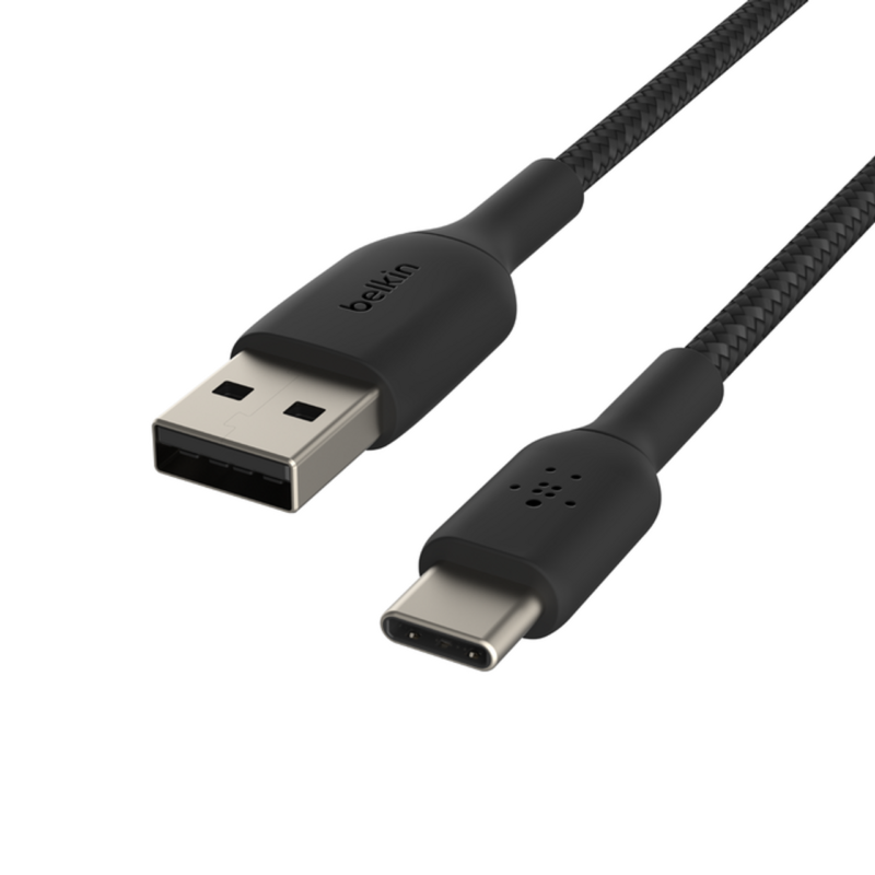 Belkin BoostCharge Braided USB-C to USB-A Cable (CAB002BT2MBK) | Charge & Sync Cable