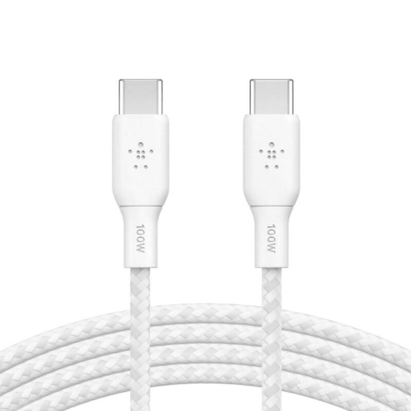 Belkin BoostCharge USB-C to USB-C Cable 100W (CAB014BT3MWH) | Fast Charge & Sync Cable
