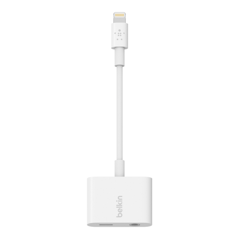 Belkin 3.5mm Audio + Charge RockStar (F8J212BTWHT) | 2-in-1 Audio & Charging Adapter