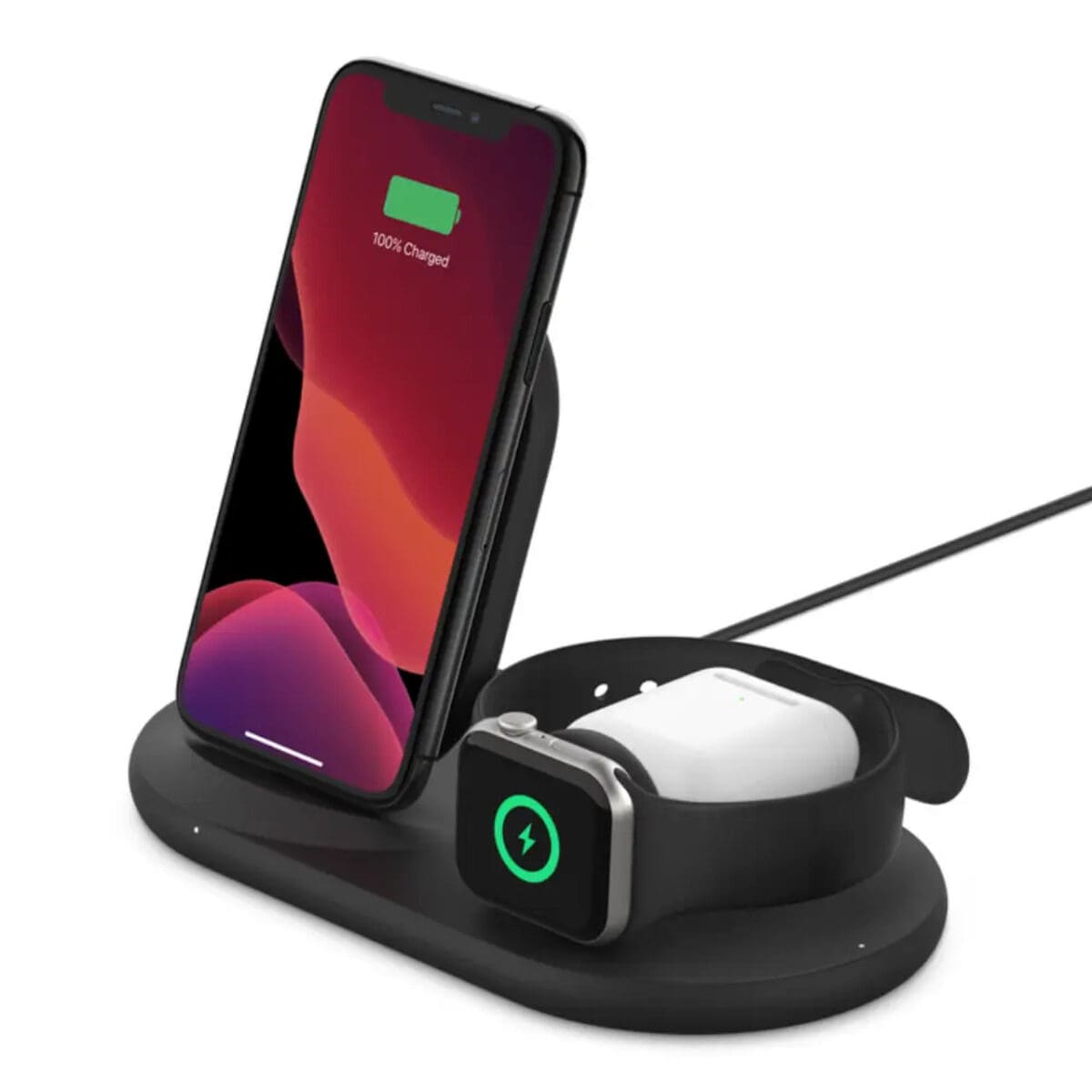 Belkin BoostCharge 3-in-1 Wireless Charger for Apple Devices (WIZ001MYBK)