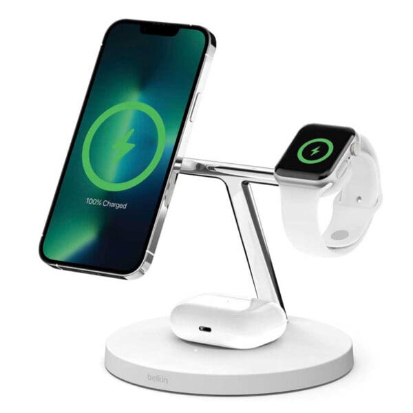 Belkin BoostCharge Pro 3-in-1 Magnetic Wireless Charging Stand with Qi2 15W (WIZ017VFWH)