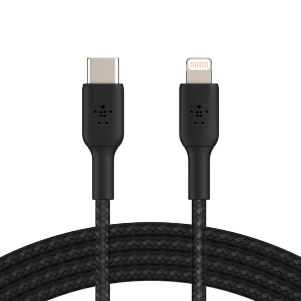 Belkin BoostCharge Braided USB-C to Lightning Cable (CAA004BT2MBK) | Charge & Sync Cable