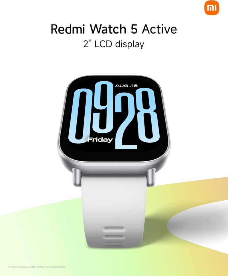 Redmi Watch 5 Active (2.0″ LCD, 18 Days of Battery Life, 140+ Sports Modes, 5ATM Waterproof, Bluetooth Calling, Fitness-Tracker)