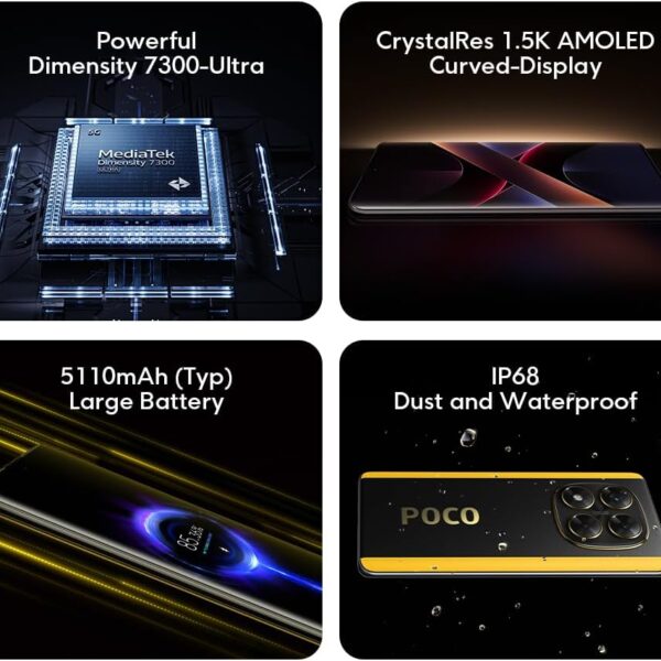 Poco X7 12GB/512GB (1.5K CrystalRes Display, 4K Video, AI, Dolby Atmos, Global Version with 1 Year Warranty)