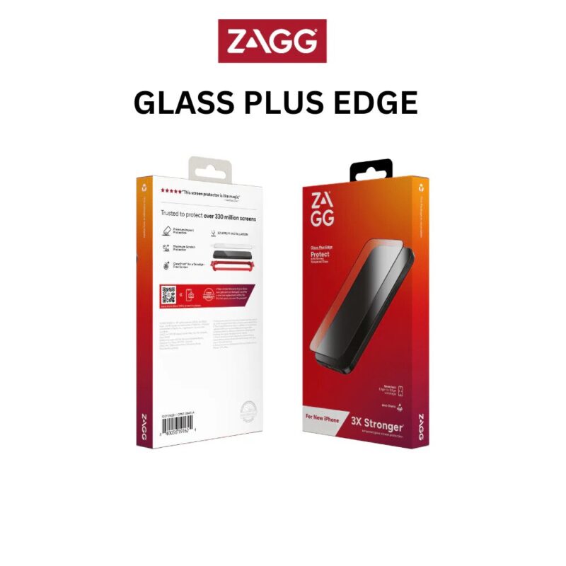 ZAGG Glass Plus Edge | Apple iPhone 16 Pro Max Screen Protector with Installation Tray