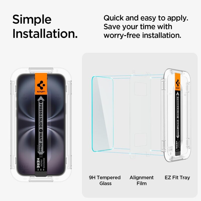 Spigen [GlasTR EZ FIT] | Tempered Glass Screen Protector For Apple iPhone 15/16