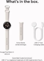 Google Pixel Watch 3 – Matte Black Case with Obsidian Active Band (41/45mm, Heart Rate Tracking, Fitbit Advanced, Fitness Insights, 24-Hour Battery)