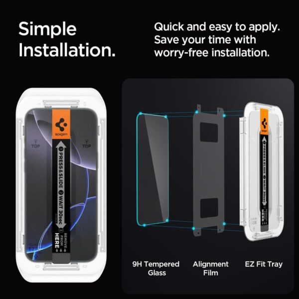 Spigen [GlasTR EZ FIT] | Tempered Glass Screen Protector For Apple iPhone 16 Pro