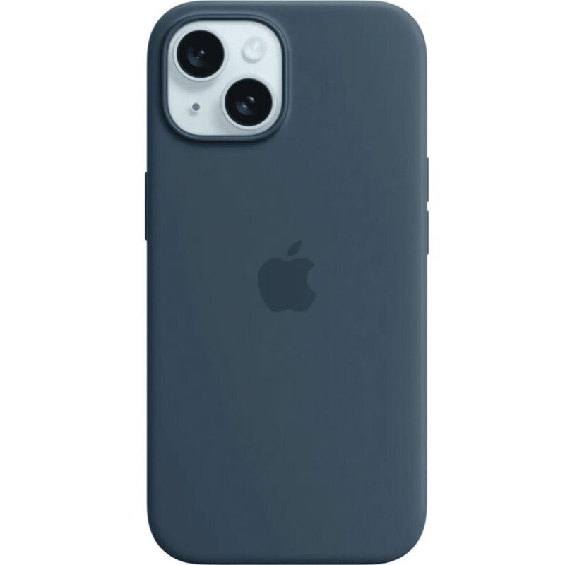 Apple – iPhone 15 Silicone Case with MagSafe – Storm Blue