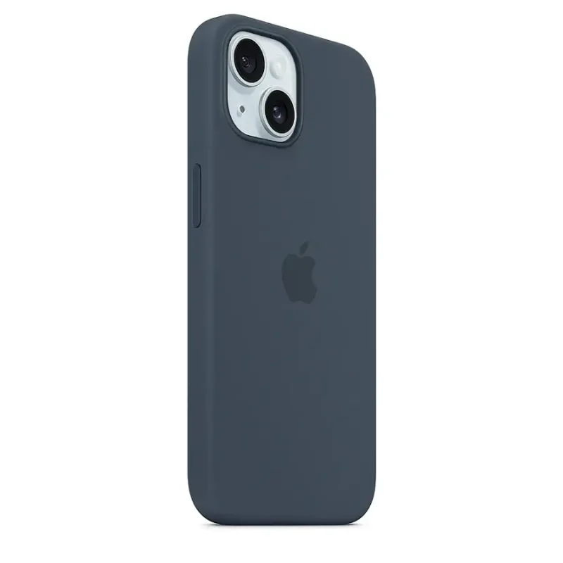 Apple – iPhone 15 Silicone Case with MagSafe – Storm Blue