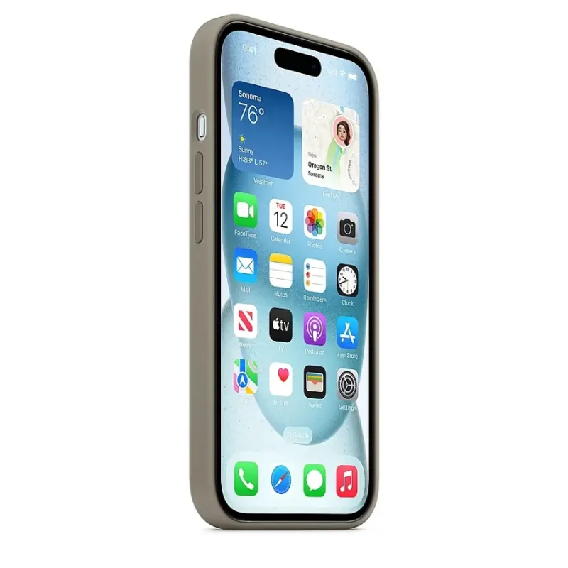 Apple – iPhone 15 Silicone Case with MagSafe – Clay