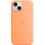Apple – iPhone 15 Silicone Case with MagSafe – Orange Sorbet