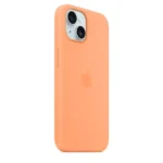 Apple – iPhone 15 Silicone Case with MagSafe – Orange Sorbet