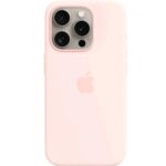 Apple – iPhone 15 Pro Silicone Case with MagSafe – Light Pink