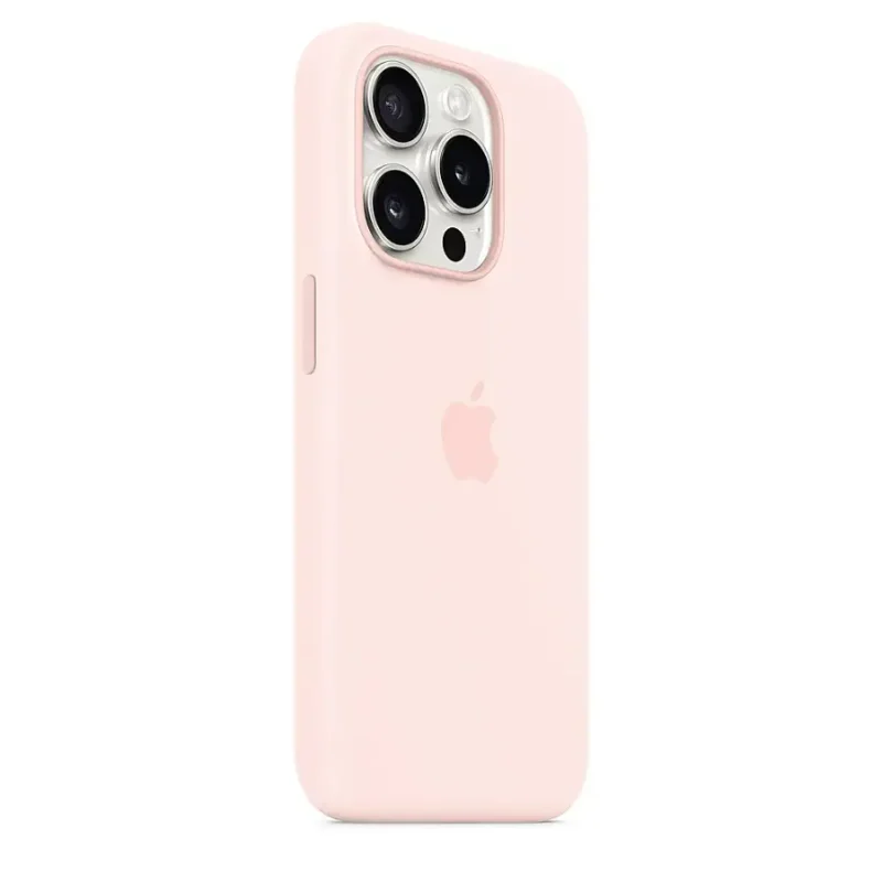 Apple – iPhone 15 Pro Silicone Case with MagSafe – Light Pink