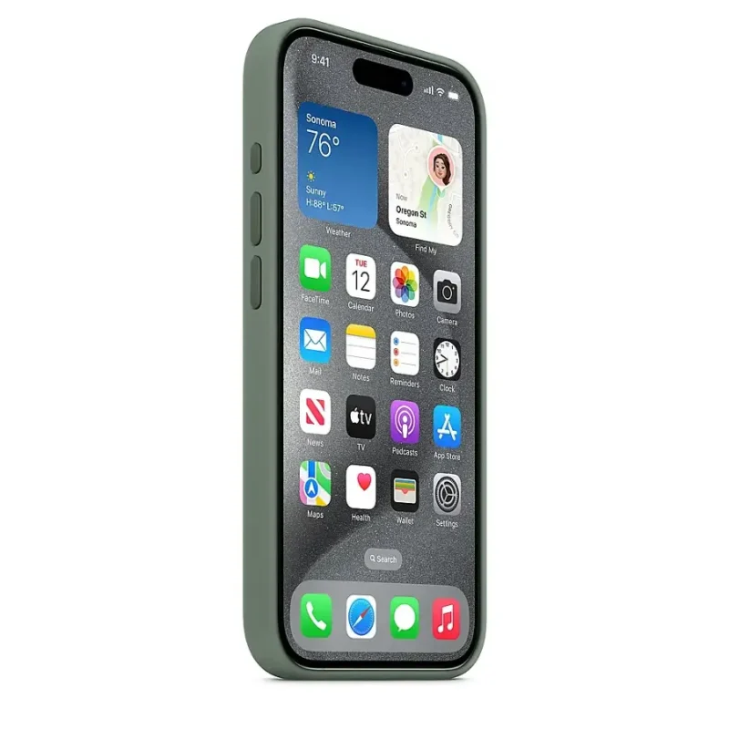 Apple – iPhone 15 Pro Silicone Case with MagSafe – Cypress