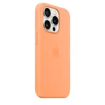 Apple – iPhone 15 Pro Silicone Case with MagSafe – Orange Sorbet