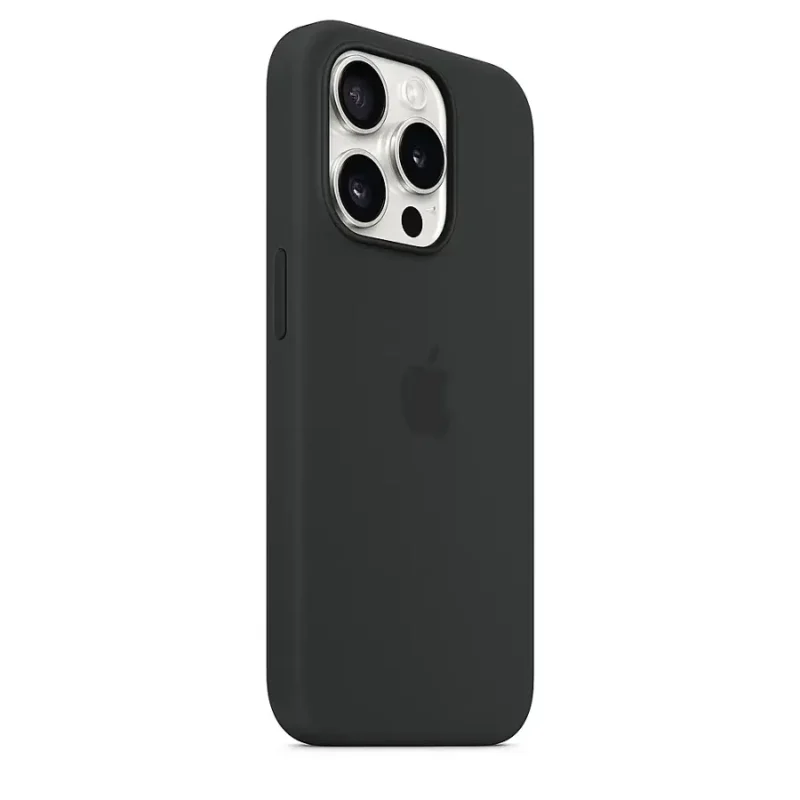 Apple – iPhone 15 Pro Silicone Case with MagSafe – Black