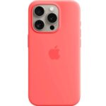 Apple – iPhone 15 Pro Silicone Case with MagSafe – Guava