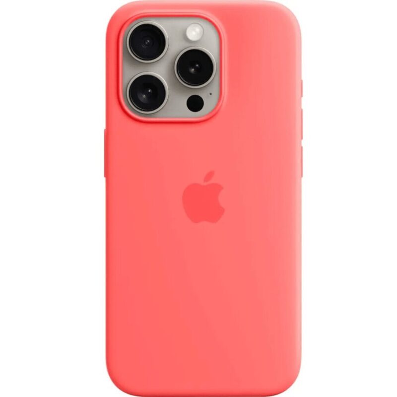 Apple – iPhone 15 Pro Silicone Case with MagSafe – Guava