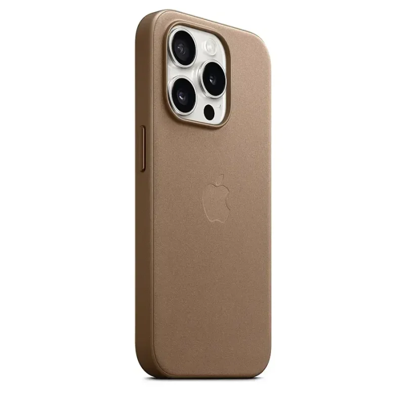 Apple – iPhone 15 Pro FineWoven Case with MagSafe – Taupe