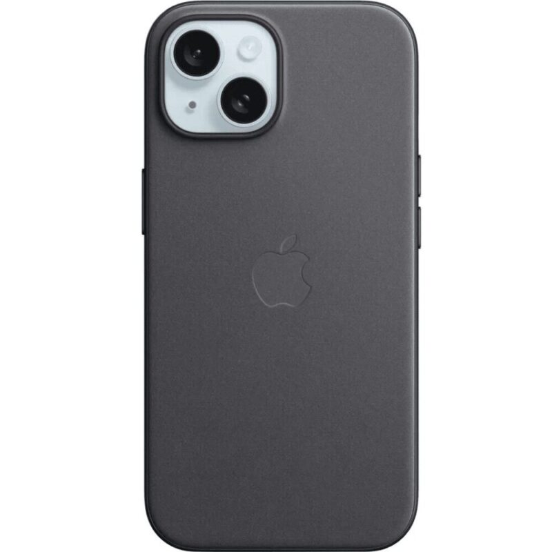 Apple – iPhone 15 FineWoven Case with MagSafe – Black