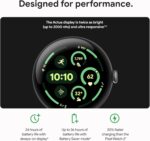 Google Pixel Watch 3 – Matte Black Case with Obsidian Active Band (41/45mm, Heart Rate Tracking, Fitbit Advanced, Fitness Insights, 24-Hour Battery)