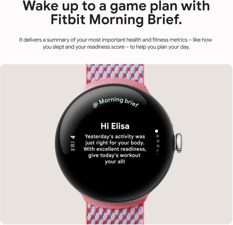 Google Pixel Watch 3 – Matte Black Case with Obsidian Active Band (41/45mm, Heart Rate Tracking, Fitbit Advanced, Fitness Insights, 24-Hour Battery)