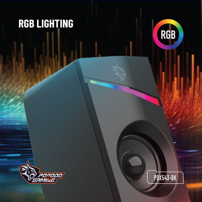 Porodo (PDX543) | 3.5mm Gaming Stereo Speakers with Volume Knob Control