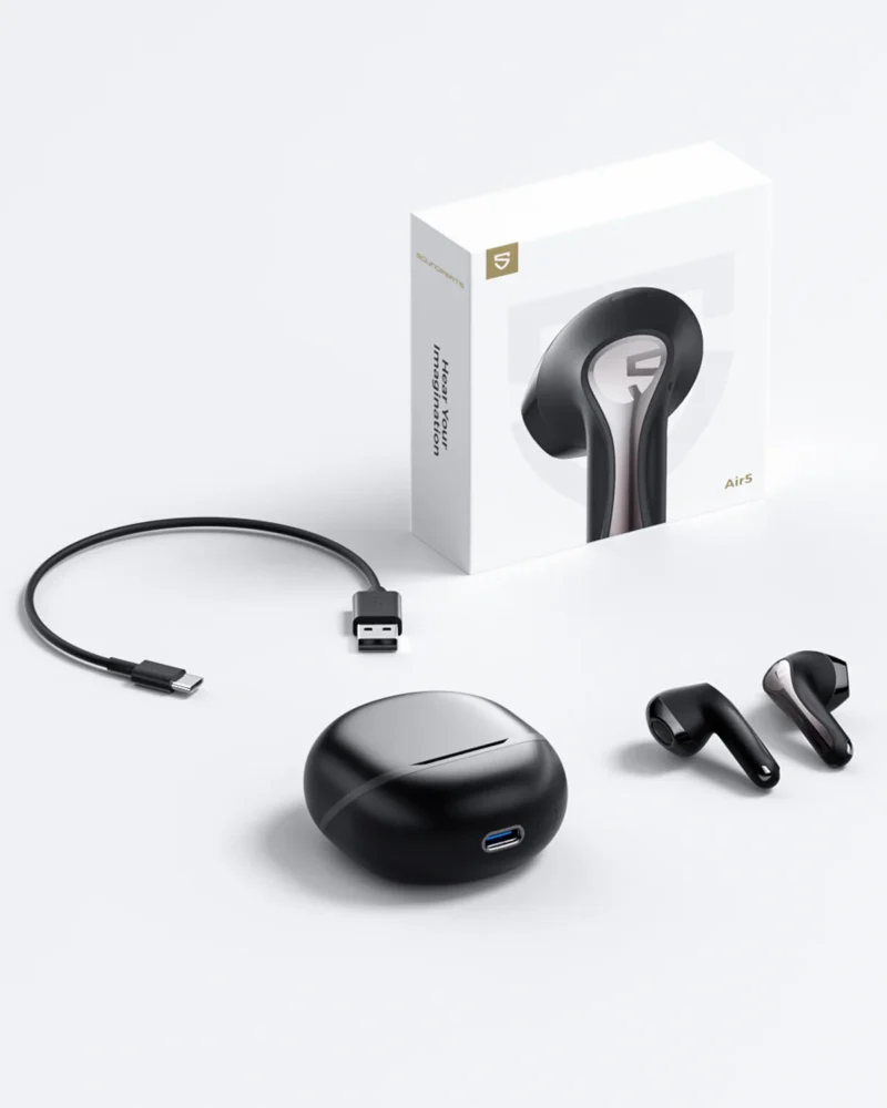 SoundPeats Air5 (Semi-In-Ear aptX Adaptive Lossless Wireless Earbuds with Snapdragon Sound and AI Adaptive ANC)