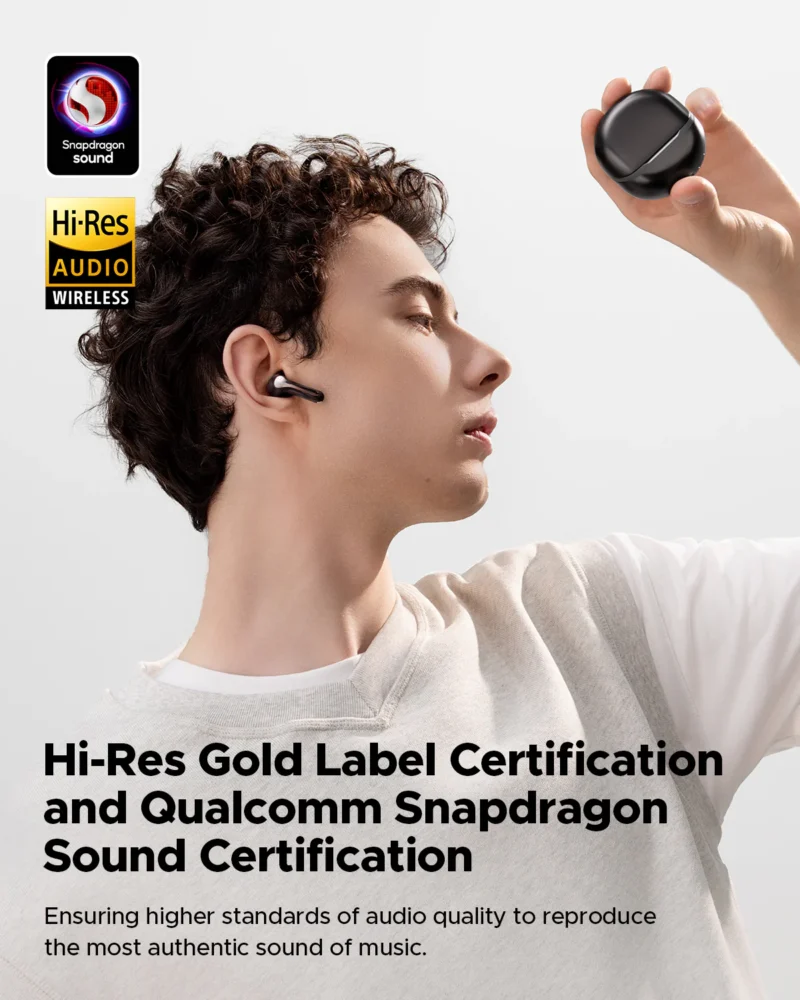 SoundPeats Air5 (Semi-In-Ear aptX Adaptive Lossless Wireless Earbuds with Snapdragon Sound and AI Adaptive ANC)