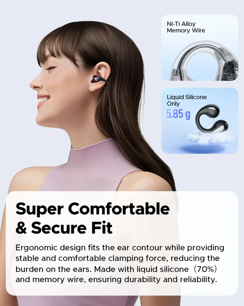 SoundPeats PearlClip Pro (Open-Ear Clip-On Earbuds with Multipoint, Spatial Audio and AI ENC Clear Calls)