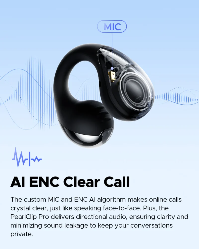 SoundPeats PearlClip Pro (Open-Ear Clip-On Earbuds with Multipoint, Spatial Audio and AI ENC Clear Calls)