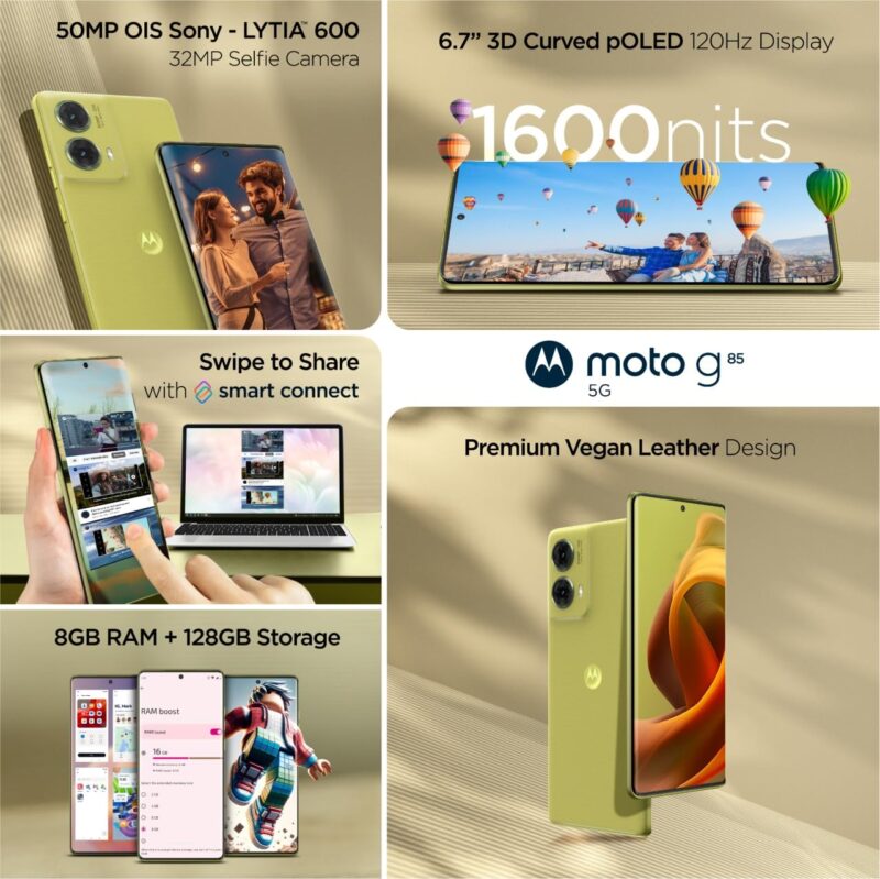 Motorola G85 5G 12GB/256GB (Curved pOLED 120Hz, Qualcomm Snapdragon and eSIM Support)