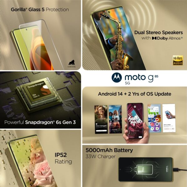 Motorola G85 5G 12GB/256GB (Curved pOLED 120Hz, Qualcomm Snapdragon and eSIM Support)