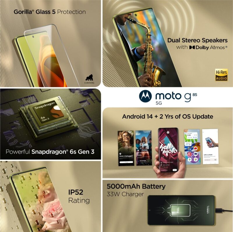 Motorola G85 5G 12GB/256GB (Curved pOLED 120Hz, Qualcomm Snapdragon and eSIM Support)