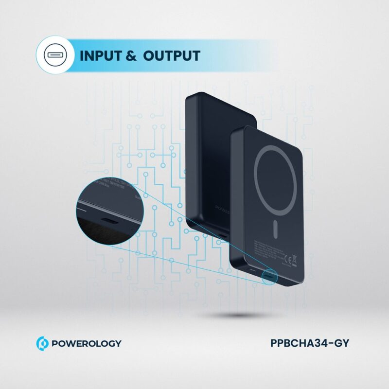 Powerology 10,000mAh Magsafe Power Bank (20W PD, 15W Magsafe, Aluminum Body)