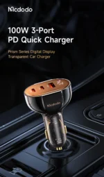 Mcdodo Prism 100W 3-Port Digital Display Car Charger