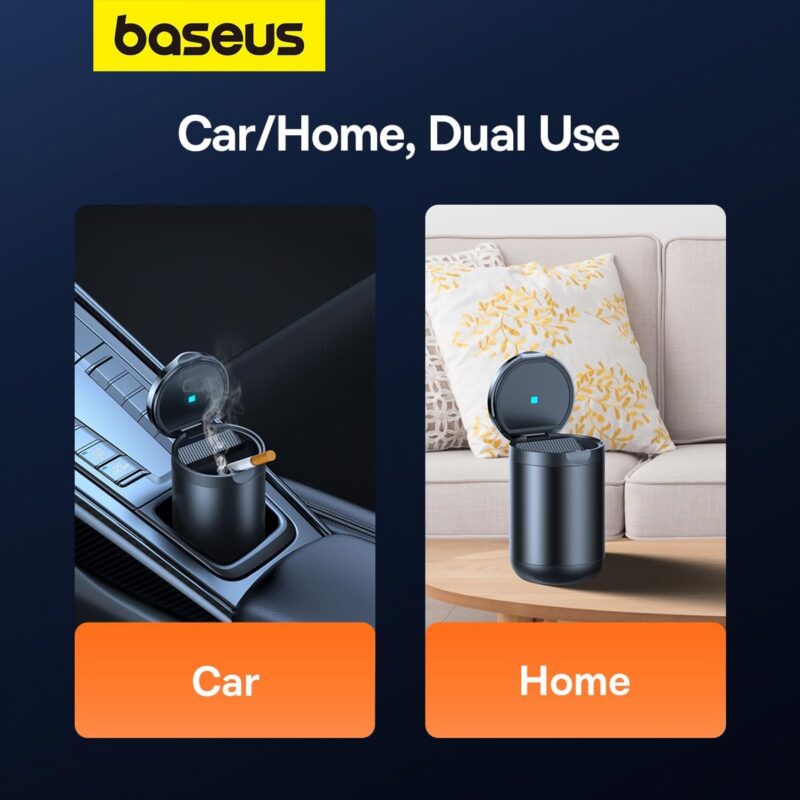 Baseus Premium 2 Series Car Ashtray (Premium Portable Ashtray with Ambient LED Light)