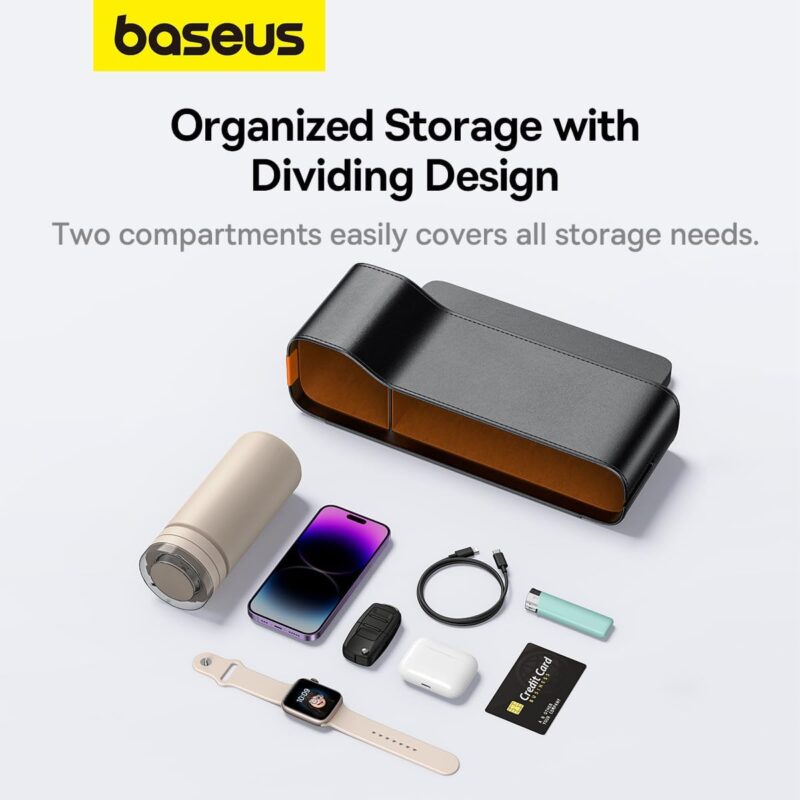 Baseus OrganizeFun Series Car Console Storage Organizer  (Large Capacity Storage Console with Cup Holder)