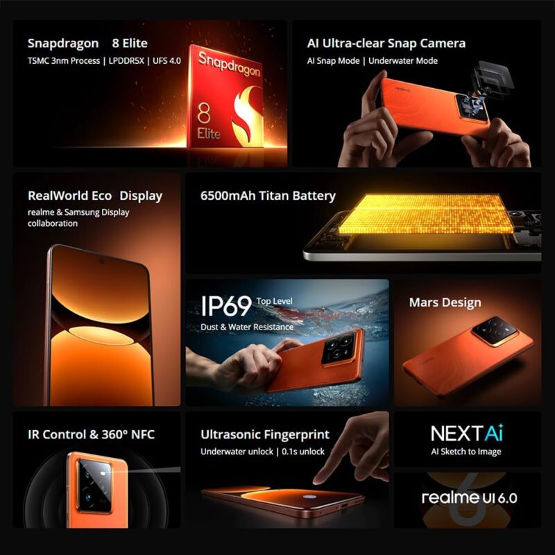 Realme GT7 Pro 12GB/512GB (Snapdragon 8 Elite, AI Ultra-Clear Snap Camera, RealWorld Eco Display)