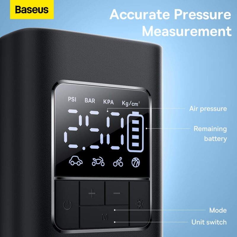 Baseus SuperMini Pro Series Wireless Car Inflator (USB-C Charging with 12 Safety Protections)