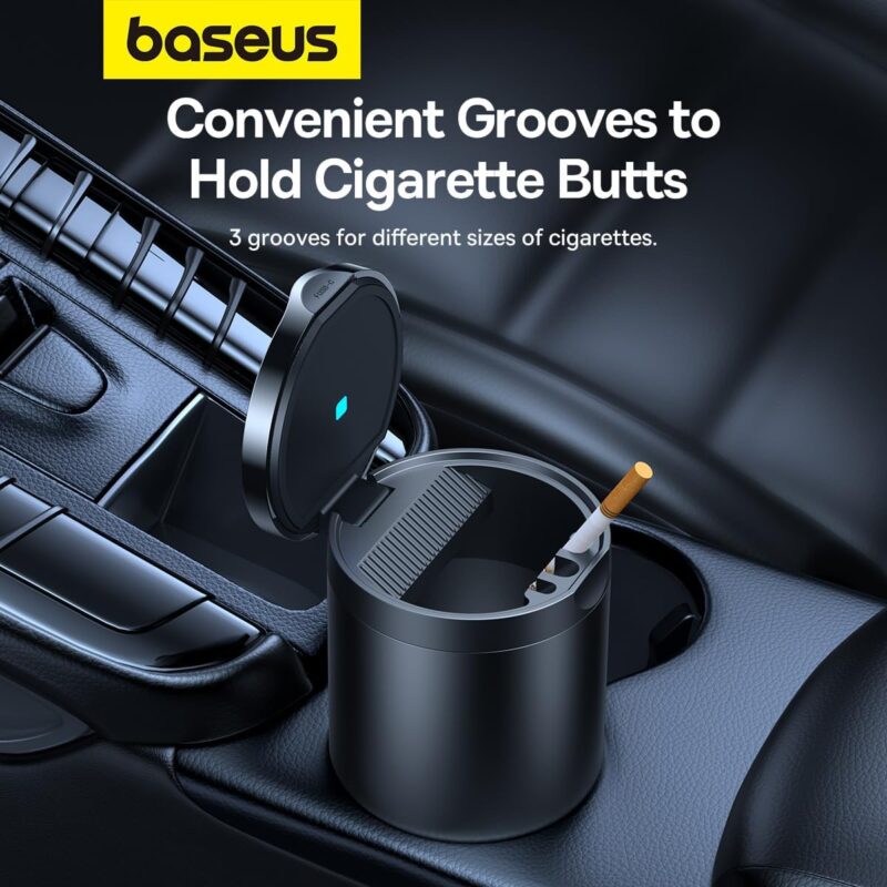 Baseus Premium 2 Series Car Ashtray (Premium Portable Ashtray with Ambient LED Light)