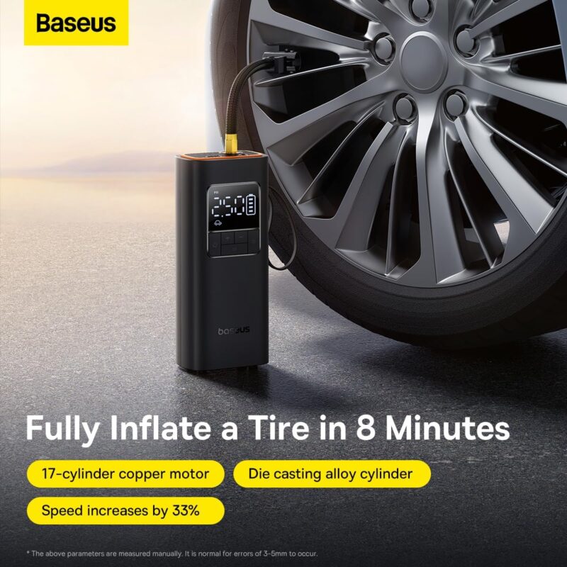 Baseus SuperMini Pro Series Wireless Car Inflator (USB-C Charging with 12 Safety Protections)