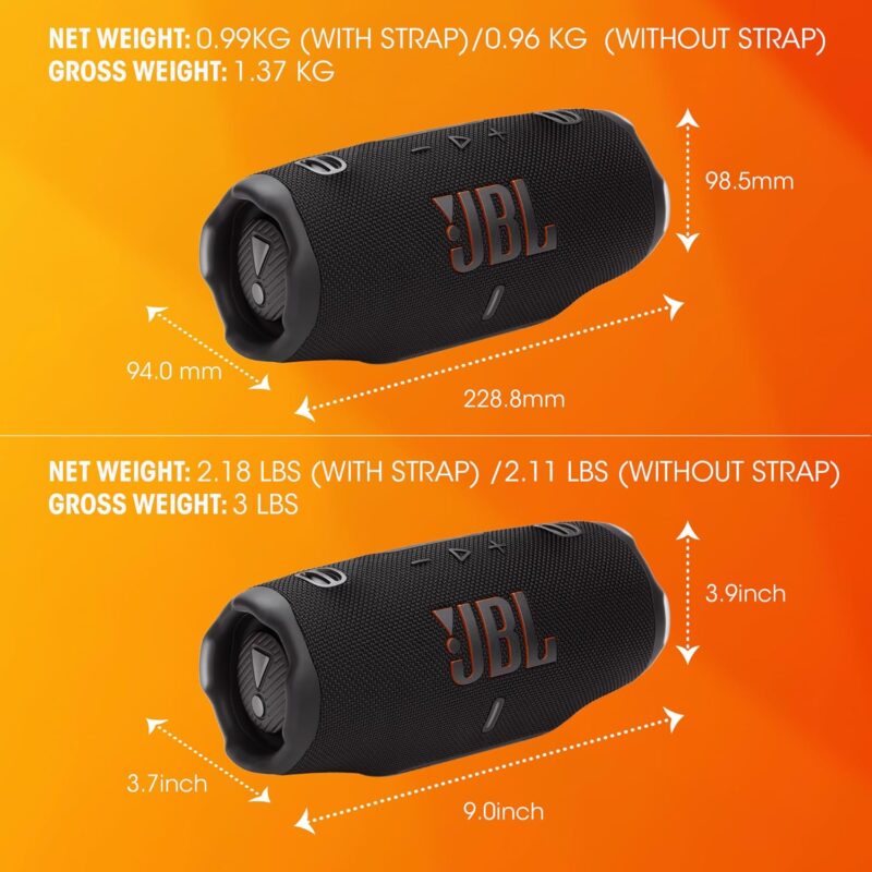 JBL Charge 6 (Portable Waterproof and Drop-Proof Speaker with Powerbank)