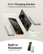 Baseus Nomos Qi2 10,000mAh – 45W (Magnetic Power Bank with Kickstand and Built-in USB-C Cable)