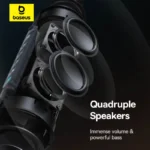 Baseus AeQur 30 Air (Portable Wireless Bluetooth Speaker, IPX5 Waterproof and 15 Hours of Audio Playback)